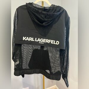 Karl Lagerfeld Black Mesh Hoodie